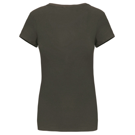 T-shirt col rond femme slim Dark Khaki Kariban – vue 2