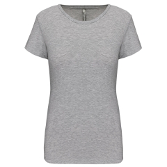 T-shirt col rond slim femme gris chiné Kariban