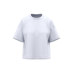 T-shirt écoresponsable boxy épaules tombantes femme Blanc Native Spirit