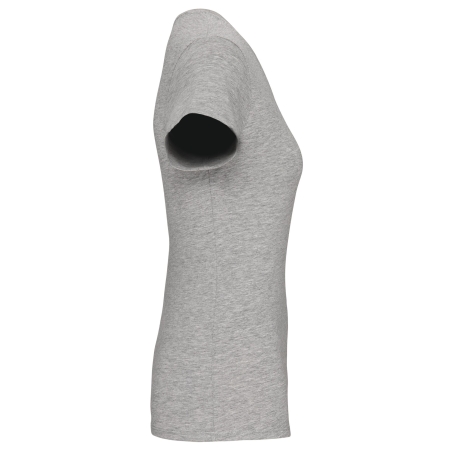 T-shirt col rond slim femme gris chiné Kariban – vue 3