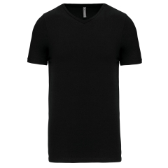 T-shirt col V slim noir manches courtes homme Kariban