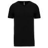 T-shirt col V slim noir manches courtes homme Kariban