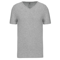 T-shirt col V slim manches courtes gris homme Kariban