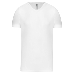 T-shirt col V slim manches courtes blanc Kariban