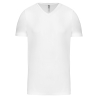 T-shirt col V slim manches courtes blanc Kariban
