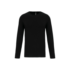 T-shirt col rond manches longues slim noir Kariban