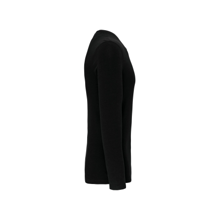 T-shirt col rond manches longues slim noir Kariban – vue 3