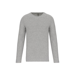 T-shirt col rond manches longues slim gris Kariban