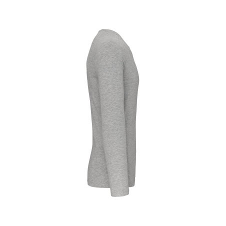 T-shirt col rond manches longues slim gris Kariban – vue 3