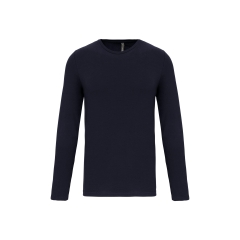 T-shirt col rond manches longues slim marine Kariban