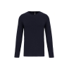 T-shirt col rond manches longues slim marine Kariban