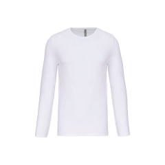 T-shirt col rond manches longues homme Blanc Kariban