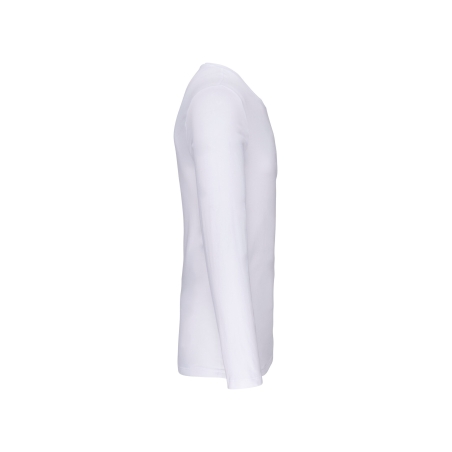 T-shirt col rond manches longues homme Blanc Kariban – vue 3