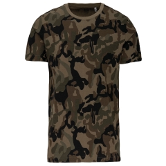 T-shirt camouflage manches courtes homme Vert Olive Kariban