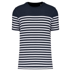 T-shirt marin rayé col rond Bio Marine - Kariban