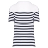 T-shirt marin col rond Bio Blanc Navy Stripes Kariban – vue 2