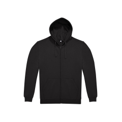 Sweat capuche zippé noir B&C ID.224 280 g/m² personnalisable