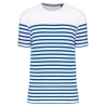 T-shirt marin col rond Bio homme Blanc rayé bleu roi Kariban