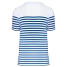 T-shirt marin col rond Bio homme Blanc rayé bleu roi Kariban – vue 2