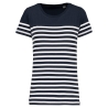 T-shirt marin rayé Bio col rond femme Marine Kariban