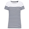 T-shirt marin col rond Bio femme Blanc/Rayures Kariban