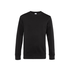 Sweat col rond King Noir B&C – 280 g/m² coton & polyester recyclé