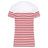 T-shirt marin col rond Bio femme Blanc rayures rouges Kariban – vue 2