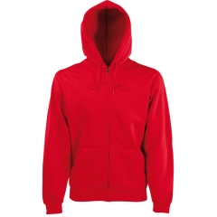 Sweat-shirt zippé capuche Premium Rouge Fruit of the Loom