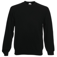 Sweat-shirt raglan noir Fruit of the Loom – 280 g/m²