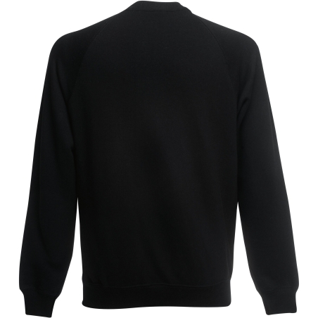 Sweat-shirt raglan noir Fruit of the Loom – 280 g/m² – vue 2