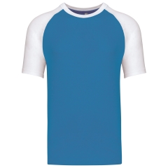 T-shirt bicolore manches raglan Bleu/Blanc Kariban