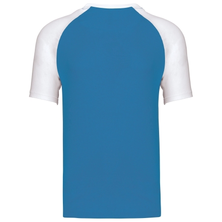 T-shirt bicolore manches raglan Bleu/Blanc Kariban – vue 2