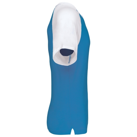 T-shirt bicolore manches raglan Bleu/Blanc Kariban – vue 3