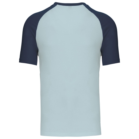T-shirt bicolore manches raglan Ice Blue / Denim Kariban – vue 2