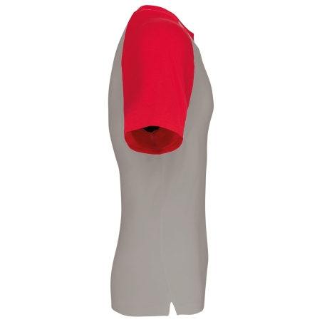T-shirt bicolore manches raglan Gris/Rouge Kariban – vue 3