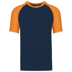 T-shirt bicolore manches raglan Marine/Orange Kariban