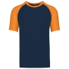T-shirt bicolore manches raglan Marine/Orange Kariban