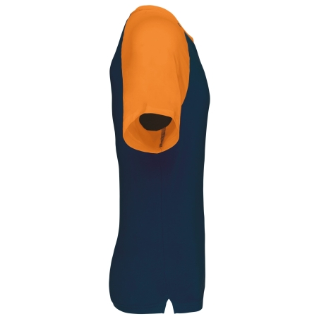 T-shirt bicolore manches raglan Marine/Orange Kariban – vue 3