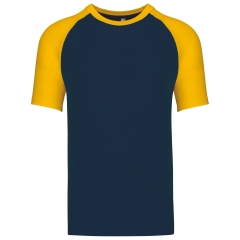 T-shirt bicolore manches raglan Marine/Jaune Kariban