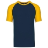 T-shirt bicolore manches raglan Marine/Jaune Kariban