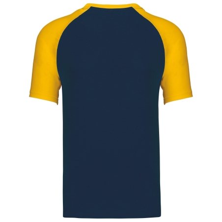 T-shirt bicolore manches raglan Marine/Jaune Kariban – vue 2