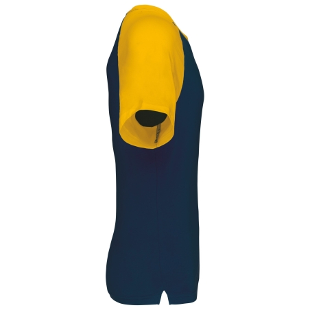 T-shirt bicolore manches raglan Marine/Jaune Kariban – vue 3