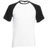T-shirt baseball Valueweight Blanc/Noir Fruit of the Loom