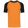 T-shirt bicolore manches raglan orange/noir Kariban