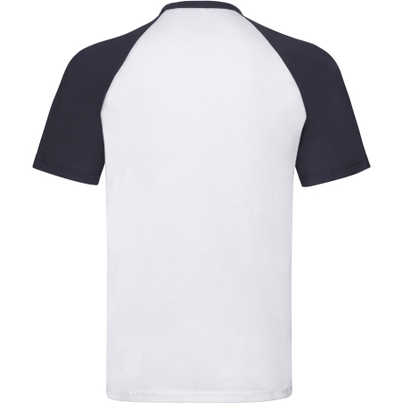 T-shirt baseball Valueweight Blanc/Noir Fruit of the Loom – vue 2