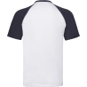 T-shirt baseball Valueweight Blanc/Noir Fruit of the Loom – vue 2