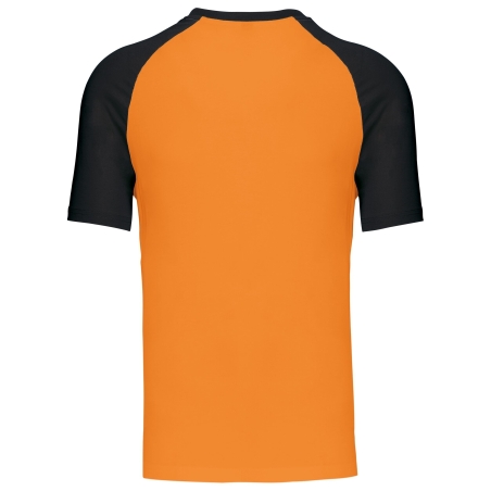 T-shirt bicolore manches raglan orange/noir Kariban – vue 2