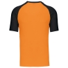 T-shirt bicolore manches raglan orange/noir Kariban – vue 2
