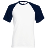 T-shirt baseball Valueweight Blanc / Marine Fruit of the Loom
