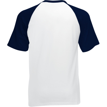 T-shirt baseball Valueweight Blanc / Marine Fruit of the Loom – vue 2